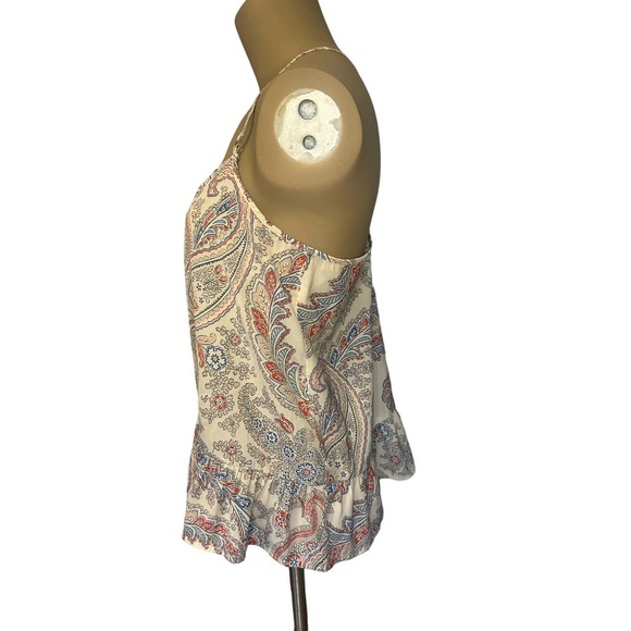 Abercrombie & Fitch Paisley Print Strappy Tank Top Size Medium - Picture 2 of 5